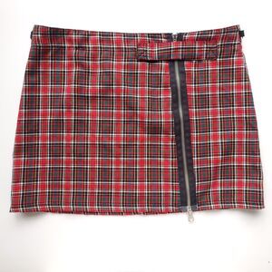 MT:2 Vintage Plaid Mini Skirt Size 9 Red Tartan 30 x 13.5 Grunge 80s 90s Y2K